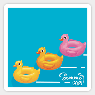 Inflatable ducks, summer feeling Sticker